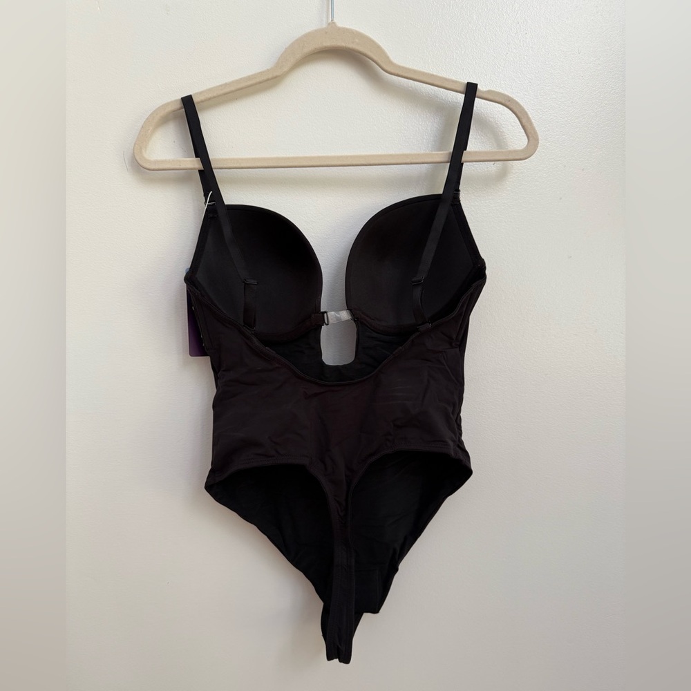 HEYSHAPE Plunge Shapewear Black Thong Bodysuit